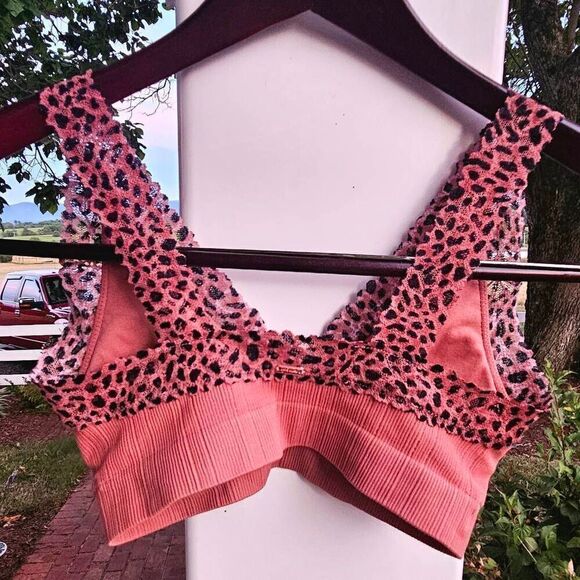 Victoria's Secret PINK padded brown leapord lace bralette bra small 32B - Picture 4 of 11